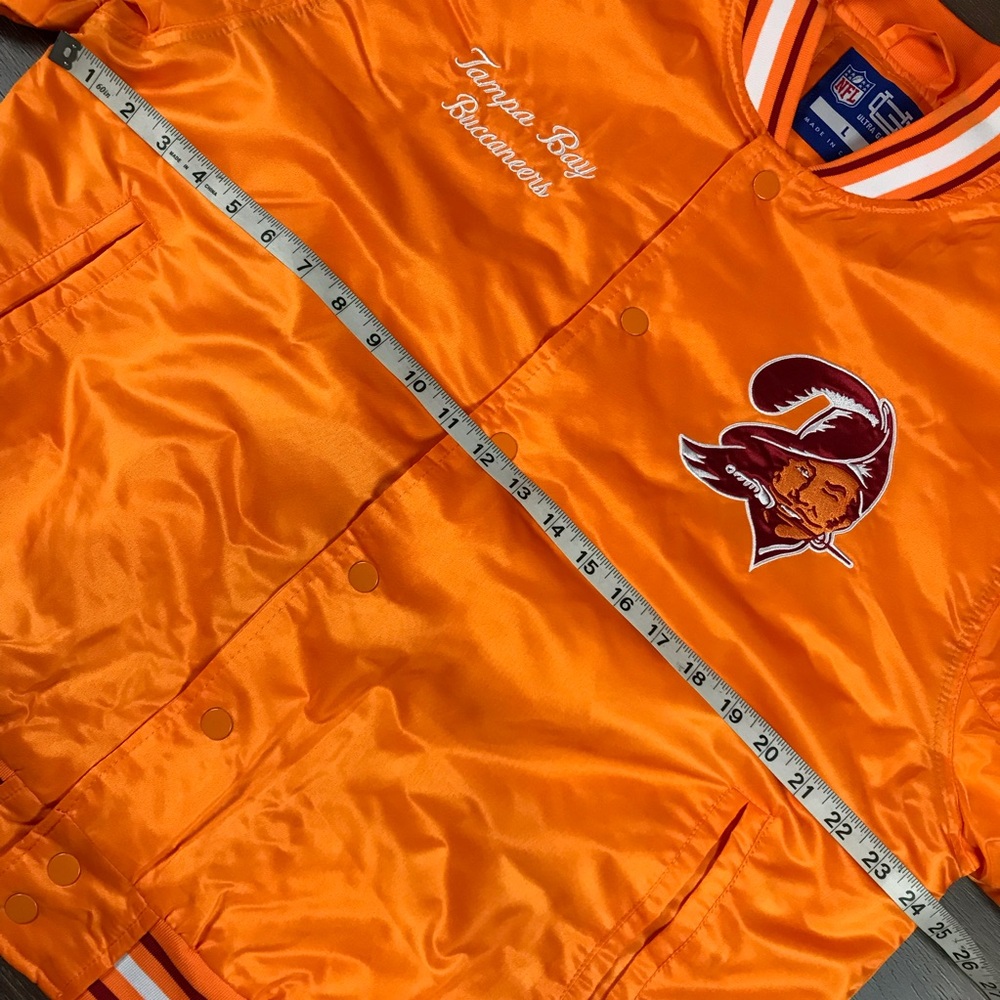 NFL X Ultra Game Tampa Bay Buccaneers Mens Retro Style Classic Orange Jacket NEW - Picture 7 of 8
